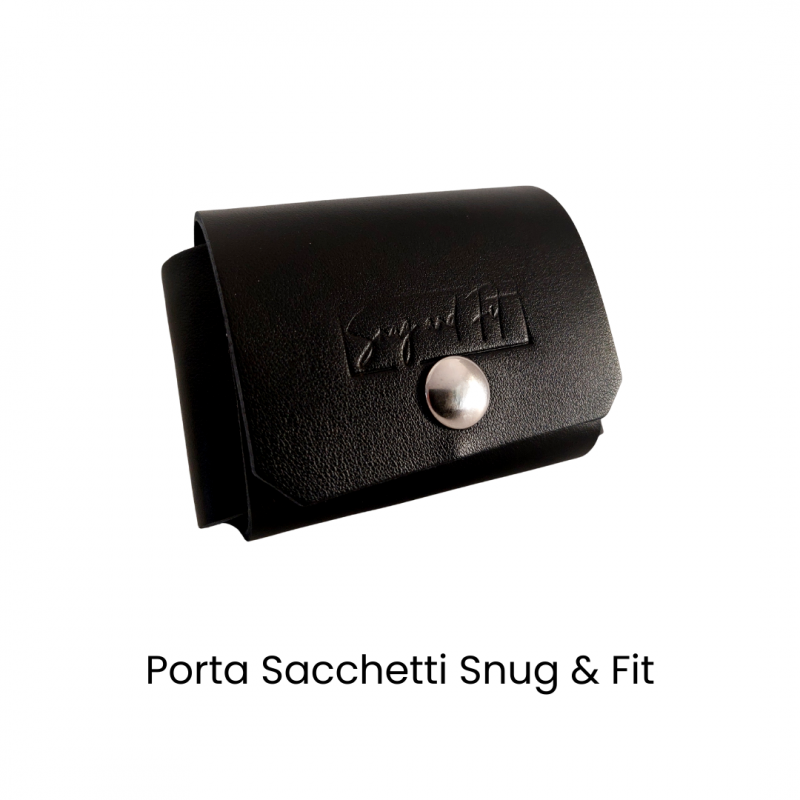 Porta Sacchetti Snug & Fit in vera pelle - colore nero - immagine 4