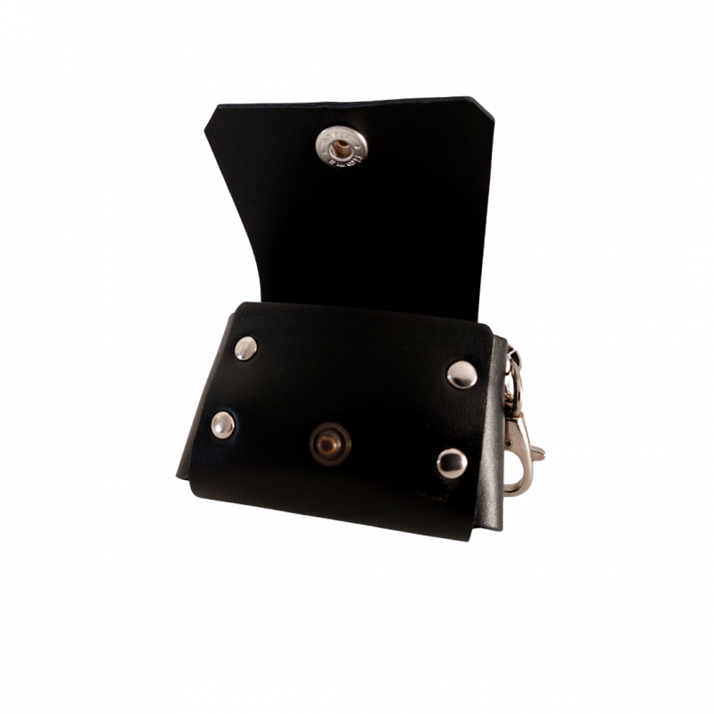 Porta Sacchetti Snug & Fit in vera pelle - colore nero - immagine 3