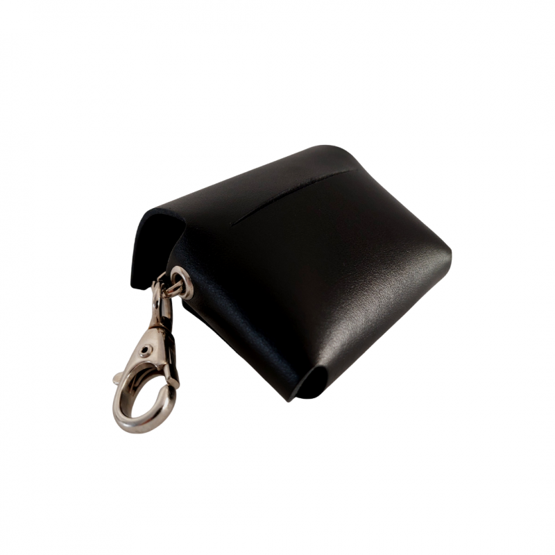 Porta Sacchetti Snug & Fit in vera pelle - colore nero - immagine 2