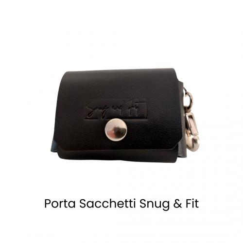 Porta Sacchetti Snugandfit in vera pelle colore nero