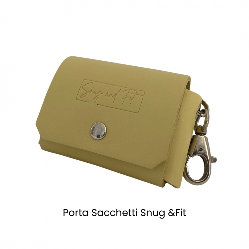 porta sacchetti in vera pelle giallo by snugandfit