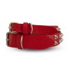 Collare cane in vera pelle CHILI PEPPER - rosso con borchie - immagine 2