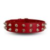 Collare cane in vera pelle CHILI PEPPER - rosso con borchie - immagine 3