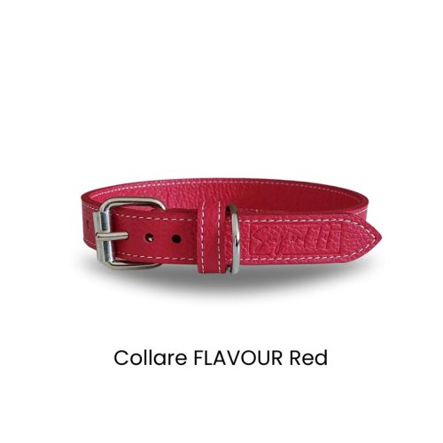 Collare cane in vera pelle Flavour Red