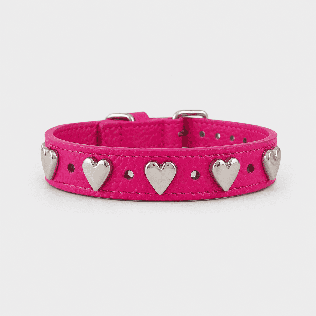 Heart Fucsia | Vera Pelle Fucsia con borchie a Cuore