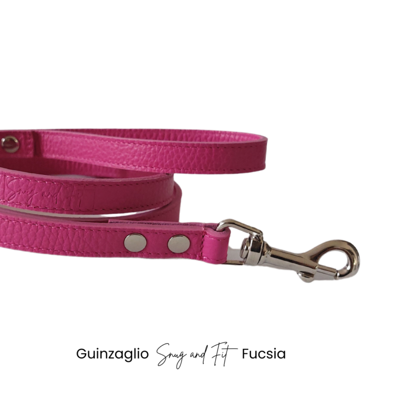 Guinzaglio per cani Snug and Fit in vera pelle fucsia - immagine 2