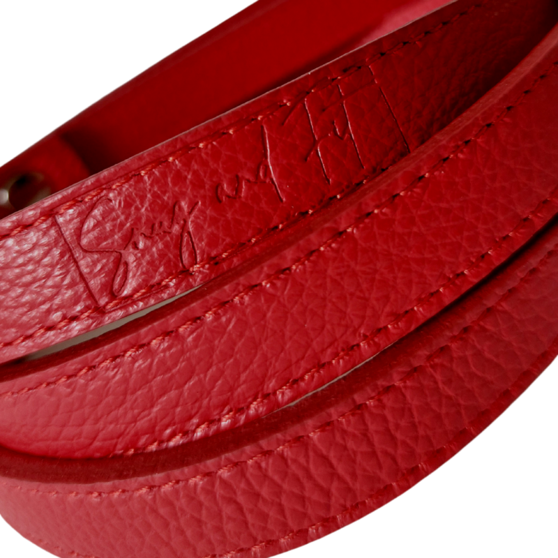 Guinzaglio Snug and Fit rosso in vera pelle - immagine 3