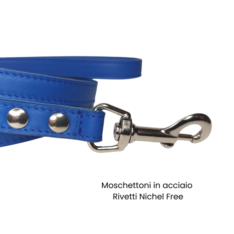 Guinzaglio Snug and Fit blu elettrico in vera pelle - immagine 2