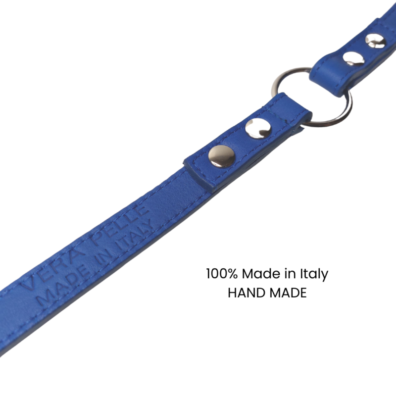 Guinzaglio Snug and Fit blu elettrico in vera pelle - immagine 3