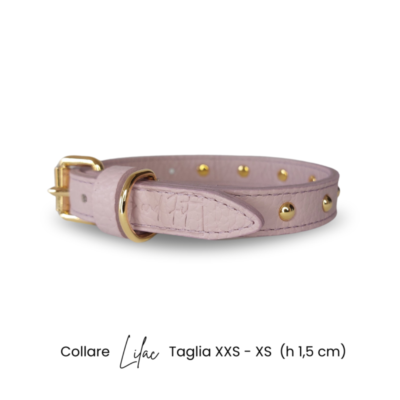 Collare cane LILAC in vera pelle colore lilla – Image 2