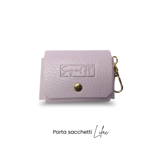 PRODOTTO ESAURITO - Porta Sacchetti LILAC in vera pelle lilla