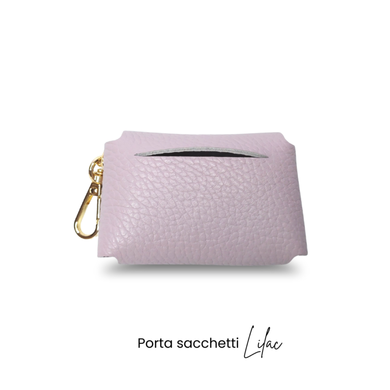 PRODOTTO ESAURITO - Porta Sacchetti LILAC in vera pelle lilla - immagine 2