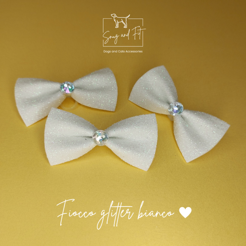 Fiocco cane Snug&Fit - bianco glitterato - confezione 3 pz - Imagen 2
