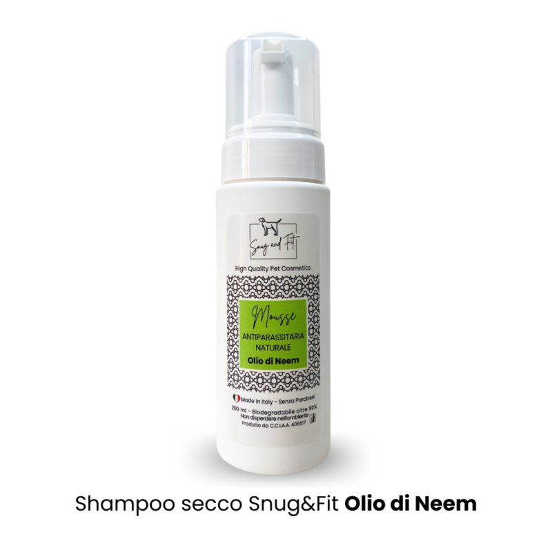 Shampoo Secco per cane e gatto naturale all'Olio di Neem