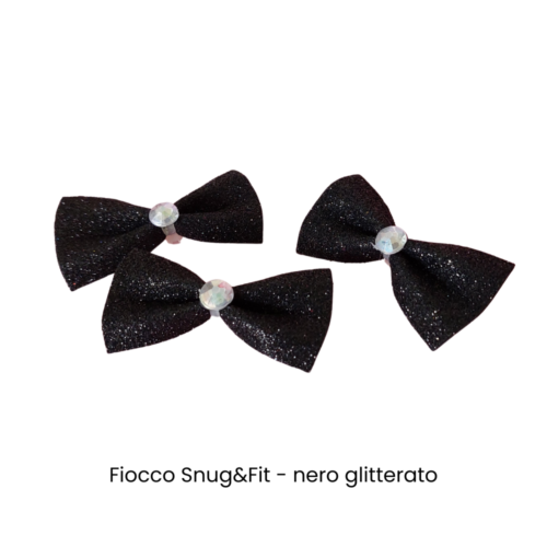 Fiocco cane Snug&Fit - nero glitterato - confezione 3 pz
