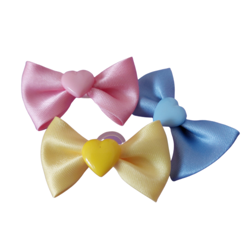 Fiocco cane Snug&Fit - raso con cuore - confezione 3 pz