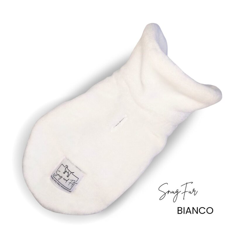 Cappottino per cani Snug and Fit in morbida pelliccetta e interno pile - BIANCO - Limited Edition