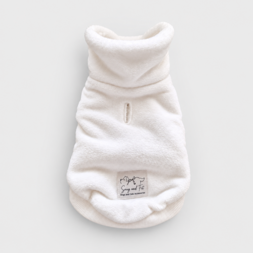 cappottino per cani bianco in ecopelliccia e pile