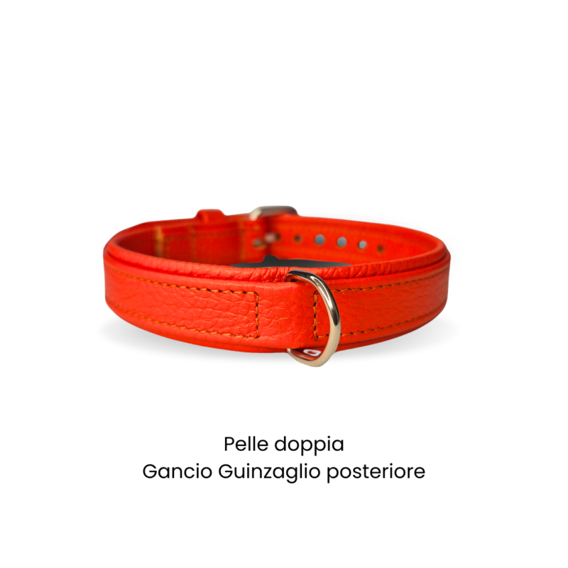 Collare cane SPRITZ by Snugandfit in Vera Pelle arancio - immagine 2