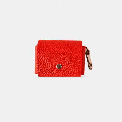 Spritz | Portasacchetti Vera Pelle Arancio Fluo